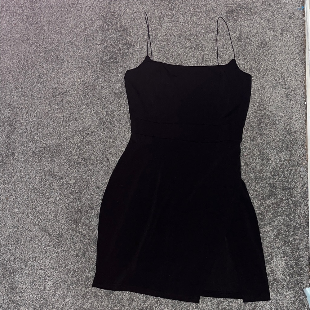 Chic Black Spaghetti Strap Mini Dress